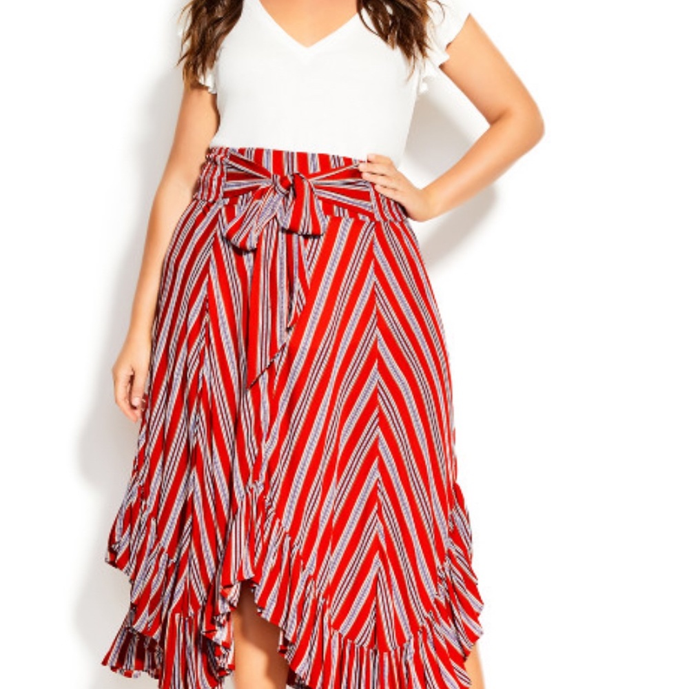 Striped City Chic Midi Skirt  (NWT) Sz 20